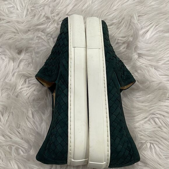 M Gemi Cercio Green Leather Basket Weave Slip On Sneaker Sz 37 1/2 - Picture 8 of 16